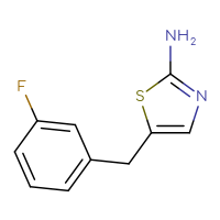 Chemical structure of 5-[(3-fluorophenyl)methyl]-1,3-thiazol-2-amine - CSSB00000246571