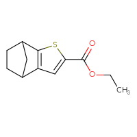 Chemical structure of ethyl 3-thiatricyclo[5.2.1.0²,⁶]deca-2(6),4-diene-4-carboxylate - CSSB14971853396