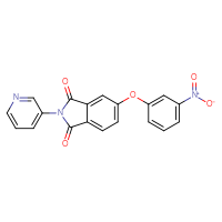 Chemical structure of 5-(3-nitrophenoxy)-2-(pyridin-3-yl)-2,3-dihydro-1H-isoindole-1,3-dione - CSSB00121702414