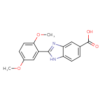 Chemical structure of 2-(2,5-dimethoxyphenyl)-1H-1,3-benzodiazole-5-carboxylic acid - CSSB00020606449