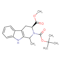 Chemical structure of 2-tert-butyl 3-methyl (3S)-1-methyl-1H,2H,3H,4H,9H-pyrido[3,4-b]indole-2,3-dicarboxylate - CSSB17214015814