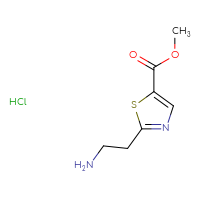 Chemical structure of methyl 2-(2-aminoethyl)-1,3-thiazole-5-carboxylate hydrochloride - CSSB00010071124