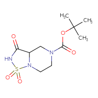 Chemical structure of tert-butyl 1,1,3-trioxo-hexahydro-2H-1λ⁶-[1,2,5]thiadiazolo[2,3-a]pyrazine-5-carboxylate - CSSB00010113412