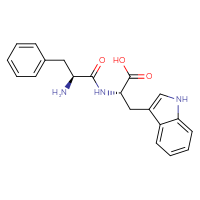 Chemical structure of (2S)-2-[(2S)-2-amino-3-phenylpropanamido]-3-(1H-indol-3-yl)propanoic acid - CSSB00000745018