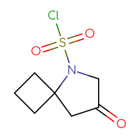 Chemical structure of 7-oxo-5-azaspiro[3.4]octane-5-sulfonyl chloride - CSSB14968818681