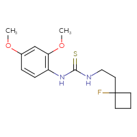Chemical structure of 1-(2,4-dimethoxyphenyl)-3-[2-(1-fluorocyclobutyl)ethyl]thiourea - CSSB21432451377