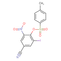 Chemical structure of 4-cyano-2-iodo-6-nitrophenyl 4-methylbenzene-1-sulfonate - CSSB00154095109