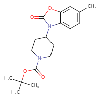 Chemical structure of tert-butyl 4-(6-methyl-2-oxo-2,3-dihydro-1,3-benzoxazol-3-yl)piperidine-1-carboxylate - CSSB00025711946
