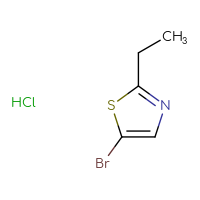 Chemical structure of 5-bromo-2-ethyl-1,3-thiazole hydrochloride - CSSB00015186945