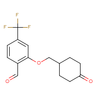 Chemical structure of 2-[(4-oxocyclohexyl)methoxy]-4-(trifluoromethyl)benzaldehyde - CSSB21414473098