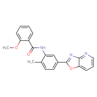 Chemical structure of 2-methoxy-N-(2-methyl-5-{[1,3]oxazolo[4,5-b]pyridin-2-yl}phenyl)benzamide - CSSB00121687190