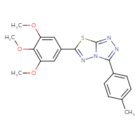 Chemical structure of 3-(4-methylphenyl)-6-(3,4,5-trimethoxyphenyl)-[1,2,4]triazolo[3,4-b][1,3,4]thiadiazole - CSSB00121633752