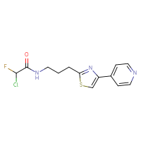Chemical structure of 2-chloro-2-fluoro-N-{3-[4-(pyridin-4-yl)-1,3-thiazol-2-yl]propyl}acetamide - CSSB21332070810