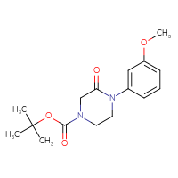 Chemical structure of tert-butyl 4-(3-methoxyphenyl)-3-oxopiperazine-1-carboxylate - CSSB00010072636