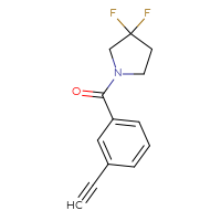 Chemical structure of 1-(3-ethynylbenzoyl)-3,3-difluoropyrrolidine - CSSB01046867614