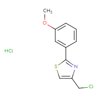 Chemical structure of 4-(chloromethyl)-2-(3-methoxyphenyl)-1,3-thiazole hydrochloride - CSSB00000684303