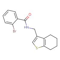 Chemical structure of 2-bromo-N-[(4,5,6,7-tetrahydro-1-benzothiophen-3-yl)methyl]benzamide - CSSB00040742047