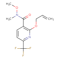 Chemical structure of N-methoxy-N-methyl-2-(prop-2-en-1-yloxy)-6-(trifluoromethyl)pyridine-3-carboxamide - CSSB21151593162