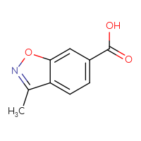 Chemical structure of 3-methyl-1,2-benzoxazole-6-carboxylic acid - CSSB00009925902