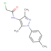 Chemical structure of 2-chloro-N-[3,5-dimethyl-1-(4-methylphenyl)-1H-pyrazol-4-yl]acetamide - CSSB00000685606
