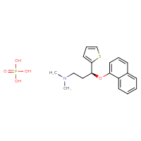 Chemical structure of dimethyl[(3S)-3-(naphthalen-1-yloxy)-3-(thiophen-2-yl)propyl]amine; phosphoric acid - CSSB00020629886