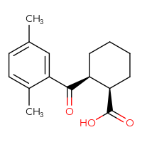 Chemical structure of (1R,2S)-2-(2,5-dimethylbenzoyl)cyclohexane-1-carboxylic acid - CSSB00025753885