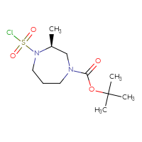 Chemical structure of tert-butyl (3S)-4-(chlorosulfonyl)-3-methyl-1,4-diazepane-1-carboxylate - CSSB02126545662