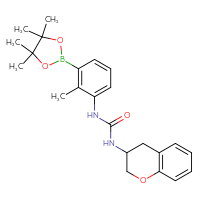 Chemical structure of 1-(3,4-dihydro-2H-1-benzopyran-3-yl)-3-[2-methyl-3-(4,4,5,5-tetramethyl-1,3,2-dioxaborolan-2-yl)phenyl]urea - CSSB21332144971