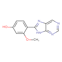 Chemical structure of 3-methoxy-4-(9H-purin-8-yl)phenol - CSSB02638638026