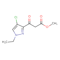 Chemical structure of methyl 3-(4-chloro-1-ethyl-1H-pyrazol-3-yl)-3-oxopropanoate - CSSB00010193344