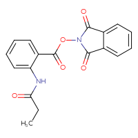Chemical structure of 1,3-dioxo-2,3-dihydro-1H-isoindol-2-yl 2-propanamidobenzoate - CSSB00133014204