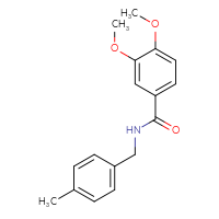 Chemical structure of 3,4-dimethoxy-N-[(4-methylphenyl)methyl]benzamide - CSSB00027992002