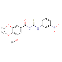 Chemical structure of 1-(3-nitrophenyl)-3-(3,4,5-trimethoxybenzoyl)thiourea - CSSB00121706414