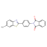 Chemical structure of 2-[4-(6-methyl-1,3-benzothiazol-2-yl)phenyl]-2,3-dihydro-1H-isoindole-1,3-dione - CSSB00121720791