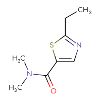 Chemical structure of 2-ethyl-N,N-dimethyl-1,3-thiazole-5-carboxamide - CSSB00016026175