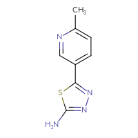 Chemical structure of 5-(6-methylpyridin-3-yl)-1,3,4-thiadiazol-2-amine - CSSB00011230203