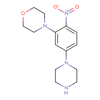 Chemical structure of 4-[2-nitro-5-(piperazin-1-yl)phenyl]morpholine - CSSB00015182893