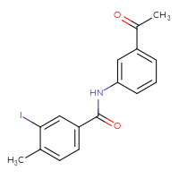 Chemical structure of N-(3-acetylphenyl)-3-iodo-4-methylbenzamide - CSSB00020577537