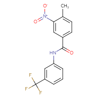 Chemical structure of 4-methyl-3-nitro-N-[3-(trifluoromethyl)phenyl]benzamide - CSSB00046186980