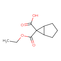Chemical structure of 6-(ethoxycarbonyl)bicyclo[3.1.0]hexane-6-carboxylic acid - CSSB20563225627