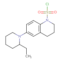 Chemical structure of 6-(2-ethylpiperidin-1-yl)-1,2,3,4-tetrahydroquinoline-1-sulfonyl chloride - CSSB21224776028
