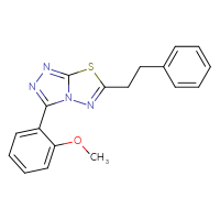 Chemical structure of 3-(2-methoxyphenyl)-6-(2-phenylethyl)-[1,2,4]triazolo[3,4-b][1,3,4]thiadiazole - CSSB00121637928