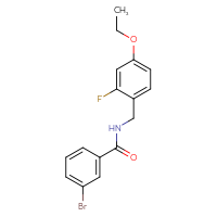 Chemical structure of 3-bromo-N-[(4-ethoxy-2-fluorophenyl)methyl]benzamide - CSSB02409563365