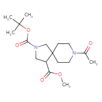 Chemical structure of 2-tert-butyl 4-methyl 8-acetyl-2,8-diazaspiro[4.5]decane-2,4-dicarboxylate - CSSB16351416583