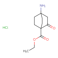 Chemical structure of ethyl 4-amino-2-oxobicyclo[2.2.2]octane-1-carboxylate hydrochloride - CSSB00161107218