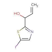 Chemical structure of 1-(5-iodo-1,3-thiazol-2-yl)prop-2-en-1-ol - CSSB00014827974