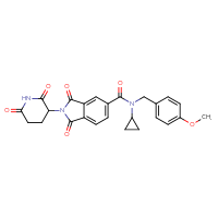 Chemical structure of N-cyclopropyl-2-(2,6-dioxopiperidin-3-yl)-N-[(4-methoxyphenyl)methyl]-1,3-dioxo-2,3-dihydro-1H-isoindole-5-carboxamide - CSSB03509491198