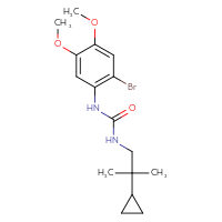 Chemical structure of 1-(2-bromo-4,5-dimethoxyphenyl)-3-(2-cyclopropyl-2-methylpropyl)urea - CSSB02123404778