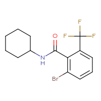 Chemical structure of 2-bromo-N-cyclohexyl-6-(trifluoromethyl)benzamide - CSSB01383816693