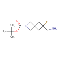 Chemical structure of tert-butyl 6-(aminomethyl)-6-fluoro-2-azaspiro[3.3]heptane-2-carboxylate - CSSB06744479464